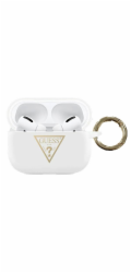 Guess Silikonový ochranný kryt s trojúhelníkovým logem pro AirPods Pro bílý
