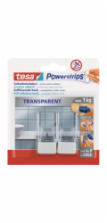 Tesa Powerstrips Háčky Průhledně-bílé 2 kusy