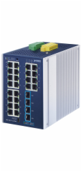 Planet IGS-4215-24T4X průmyslový L2 switch, 24 GbE, 4x10Gb SFP+, -40~75°C, 9-48VDC, IP30, fanless