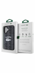 Lacoste LCHMP16SPIGK pevný kryt pro iPhone 16 6.1 černý/černý s monogramem a vintage logem MagSafe