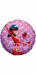 Fóliový balónek Party Factory Miraculous kulatý O 45 cm s motivem berušky 2 ks