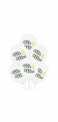 Latexový balónek Party Factory O 25 cm Mr & Mrs 10 kusů
