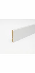 Soklová lišta, potažená bílou fólií, 56 mm x 10 mm, délka 2400 mm
