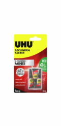 Lepidlo Uhu Super Glue Lightning Fast Minis Liquid 3 x 1 g s úložným boxem