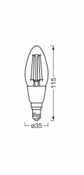 Žárovka Osram Matter E14 ve tvaru svíčky B40 stmívatelná 4 W 470 lm 11,5 x 3,5 cm