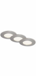 Zapuštěná LED světla Briloner Flat In, sada 3 kusů, neutrální bílá 8,5 x 2,7 cm, matný nikl