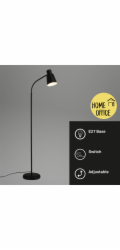 Stojací lampa Brilo, 1 žárovka, černá, 128 cm
