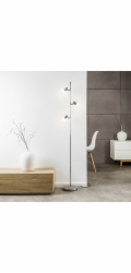 Brilantní LED stojací lampa Lea se 3 žárovkami, železo a chrom