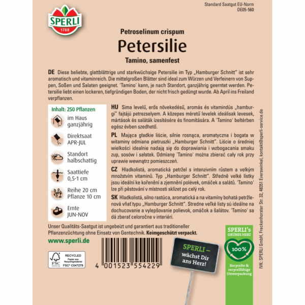 Petržel se semínky Sperli Tamino