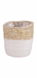 Košík Rachel z slídy, kulatý, 14 cm x 14 cm, bílý
