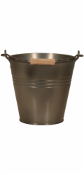 Zinkové vědro, černý vzhled, s rukojetí/dřevěnou rukojetí, 3,2 l, 25,5 cm x 23 cm x 22,5 cm