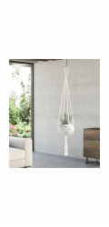 Závěsné světlo makramé O 17 cm x 100 cm bílé
