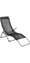 Skládací lehátko Pando 141 cm x 61 cm x 57-95 cm černé