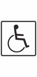 Dveřní cedulka se symbolem přístupnosti, 10 cm x 10 cm, tvrdé PVC