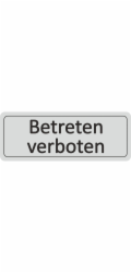 Dveřní cedule "Vstup zakázán" 12 cm x 4,5 cm tvrdé PVC stříbrnošedé