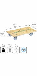 Přepravní pomůcka Wagner 1173 Nosnost 250 kg 575 mm x 300 mm FSC®