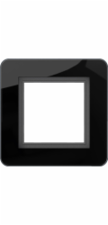 Elektromateriál skleněný rám Leonie zapuštěný vnitřní jednoduchý 84 x 84 mm černý