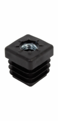 Závitová zátka pro čtvercové trubky, černá, závit M8, 20 mm x 20 mm