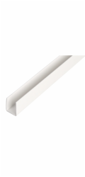 U-profil plastový 10 mm x 21 mm x 1 000 mm bílý