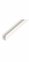 U-profil plastový 10 mm x 12 mm x 1 000 mm bílý