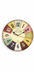 Nástěnné hodiny v retro stylu, průměr 40 cm, barevné
