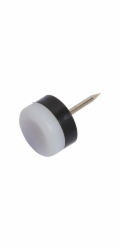 Plastové kluzáky s čepem O 18 mm, 8 kusů, bílé