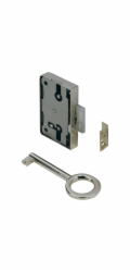 Zámek Hettich Nutbart pro povrchovou montáž 60 mm x 48 mm x 8,7 mm, poniklovaná ocel