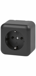 Jednoduchá uzemněná zásuvka, antracitová