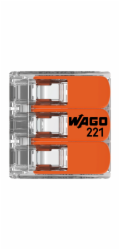 Páková svorkovnice Wago 0,2 - 4 mm2 3pólová, 5 kusů