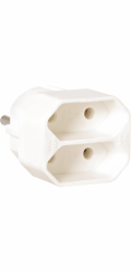 Euro adaptér, 2cestný, bílý