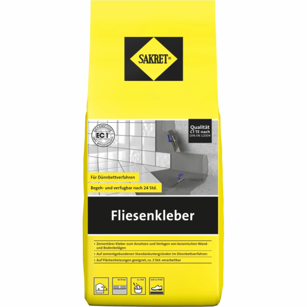 Lepidlo na dlaždice Sakret šedé 5 kg