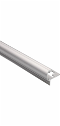 Schodový profil, eloxovaný hliník, matně stříbrný, 10 mm x 2,7 m