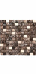 Mozaiková rohož z přírodního kamene Kronos Marron Sunny 30 cm x 30 cm