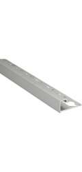 Čtvercový koncový profil, eloxovaný hliník, matně stříbrný, 12,5 mm x 2,5 m