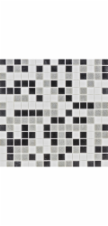 Skleněná mozaiková podložka, směs černé-šedé-bílé, 32,6 cm x 32,6 cm