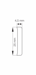 Nástěnná lišta 25 x 4,5 mm, použitelná délka 217,5 cm, bílá