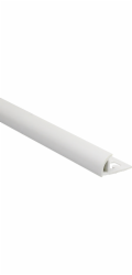 Čtvrtkruhový ukončovací profil, PVC, matně bílý, 10 mm x 2,5 m