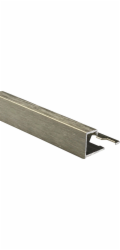 Čtvercový koncový profil, eloxovaný hliník, titanová barva, kartáčovaný, 10 mm x 2,5 m
