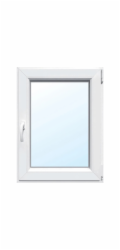 Jednovrstvé plastové okno, dvojité zasklení, bílé, 60 cm x 80 cm, otevírání pravé strany dle DIN