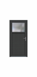 Boční vstupní dveře, plastové K504, panty vpravo, bílé/antracitové, 98 cm x 198 cm