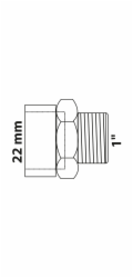Kirchhoff přechodová nipl 22 mm x 33,3 mm (vnější závit 1") 1 prázdná objímka
