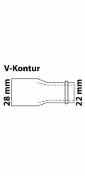 Kirchhoff redukční vsuvka CU 1 pouzdro polotovar 28 mm x 22 mm