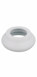 Kirchhoff spojka proplachovací trubky, porcelánové hrdlo, O 40 - 45 mm x 48 mm, bílá