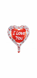 Fóliový balónek Party Factory srdce I Love You O 42 cm červeno-bílý