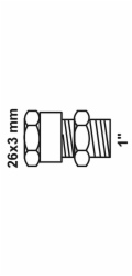 Kirchhoff přechodový kus 26 mm x 33,3 mm (vnější závit 1") s kompresním fitinkem pro polotovar MSVR