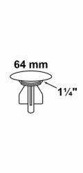 Kirchhoff excentrická zátka 41,9 mm (1 1/4") x 64 mm, chrom