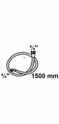 Přívodní hadice Kirchhoff 24,2 mm (3/4" vnitřní závit) x 1,5 m x 24,2 mm (3/4" vnitřní závit)