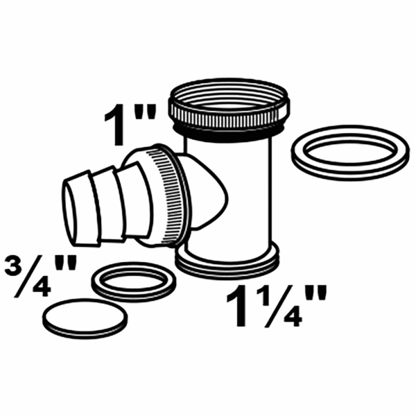 Odtokový T-kus Kirchhoff pro sifon 41,9 mm (1 1/4") chrom...