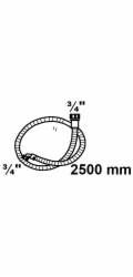 Přívodní hadice Kirchhoff 24,2 mm (3/4" vnitřní závit) x 2,5 m x 24,2 mm (3/4" vnitřní závit)