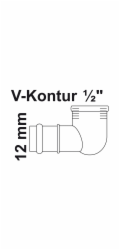 Kirchhoff RG úhel 90° 1 polotovar pouzdra 12 mm x 18,7 mm (1/2" vnitřní)